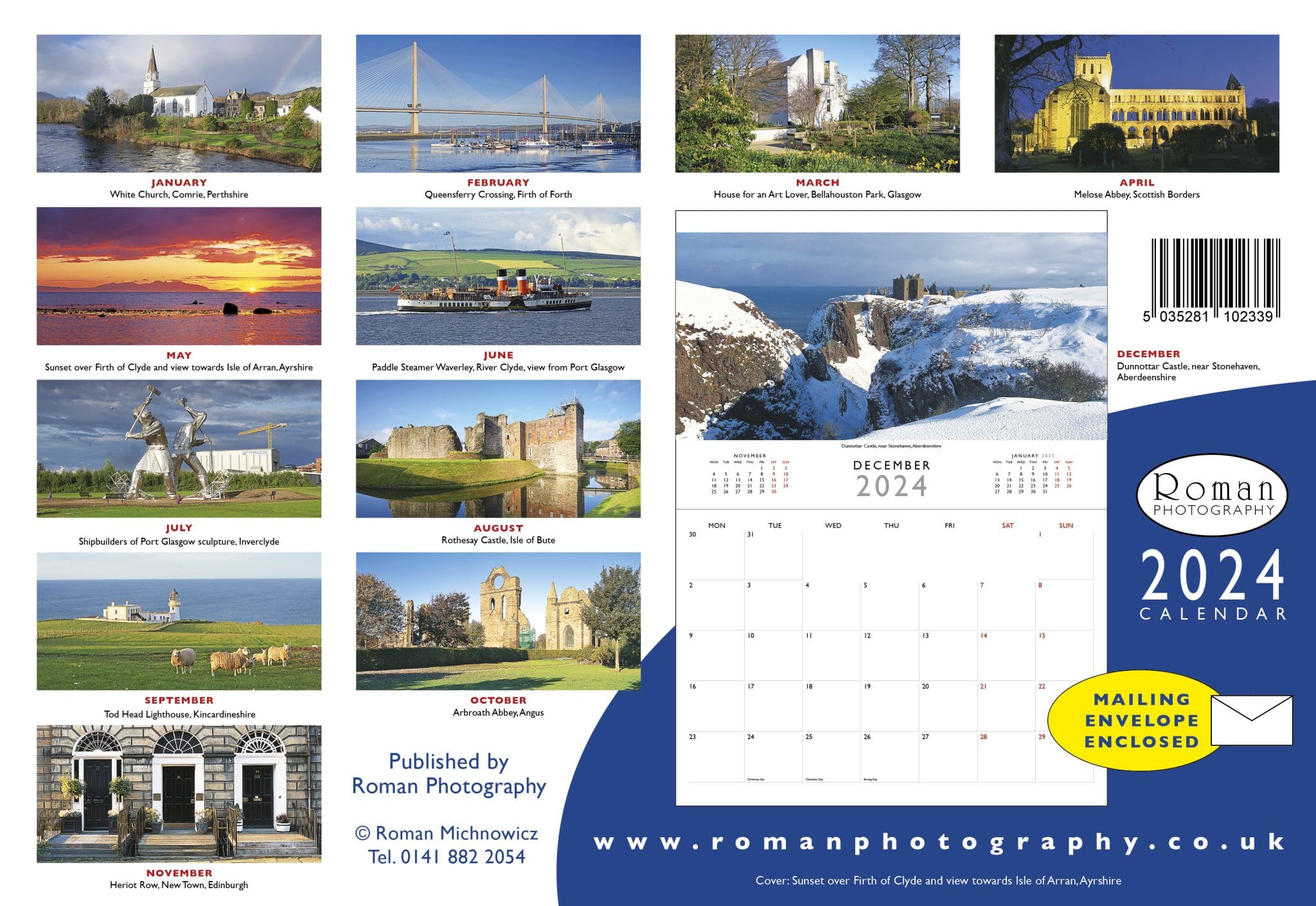 Scotland Panoramic 2024 Calendar Roman Photography
