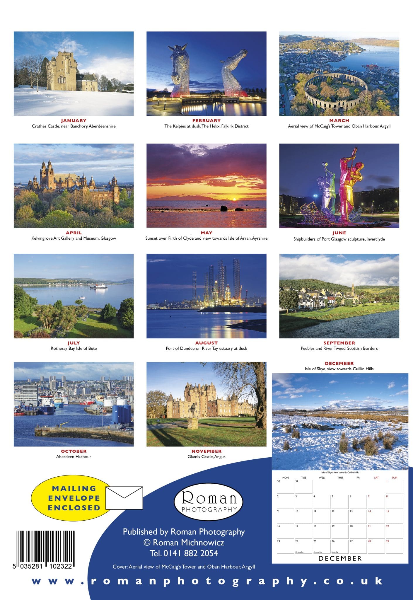 Scotland 2025 Calendar Roman Photography